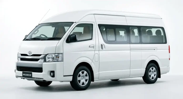 Sleek and elegant Van 12 Seats Bali vehicle ready for private group transfer service in Bali and Indonesia.