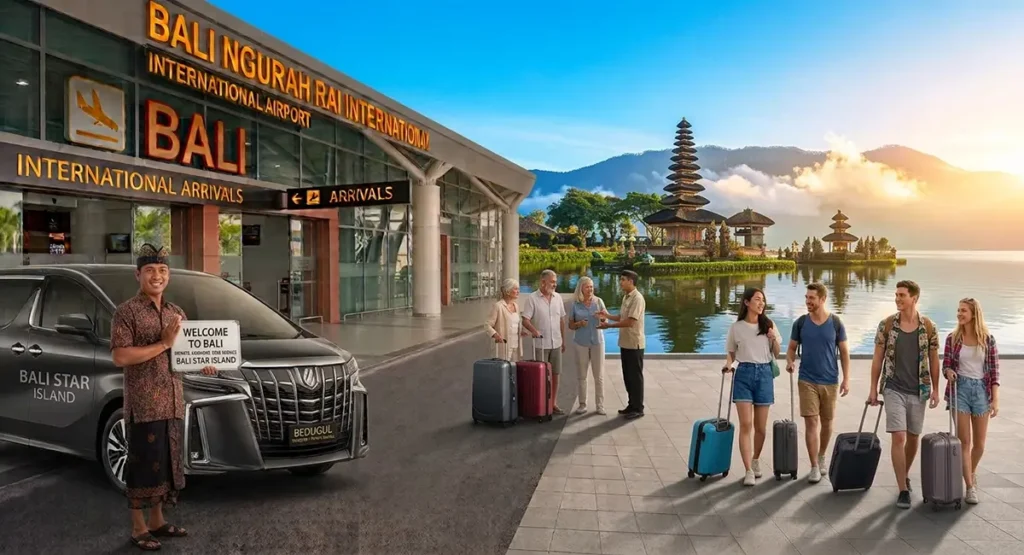 Bali Airport to Bedugul transfer vehicle prepared for private hotel drops near Lake Beratan and central highlands.