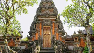 Ubud Palace traditional gateway, one of the famous Royal Palaces in Bali