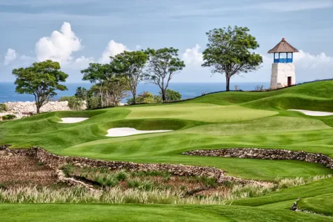 Coastal golf course landscape at Bukit Pandawa Golf in Bali