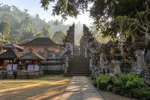 Bali Ancient Village Tour featuring the traditional stone gate at Kehen Temple