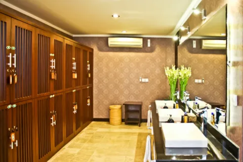 Locker room facilities at New Kuta Golf in Pecatu, Bali